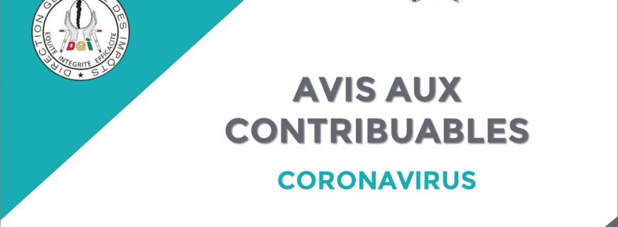 AVIS AUX CONTRIBUABLES-CORONAVIRUS